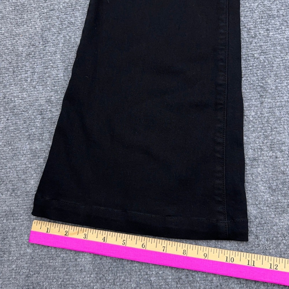 PAIGE Genevieve Flare Jeans Women's 27x29 Black Mid-Rise Stretch Denim USA Made - Picture 9 of 10